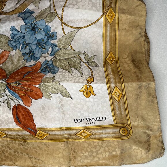 Floral Italian Silk Scarf - Picture 2 of 7